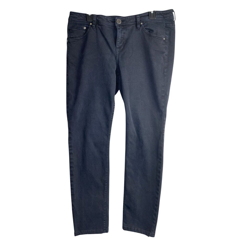 Tommy Bahama Womens 14 Black Denim Jeans Straight Leg Stretch Cotton Blend